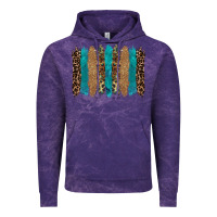 Cloud Purple glitter turqoise leopard tooled leather background Vintage Hoodie - RanaPortraitStore