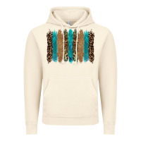 Vintage Artic glitter turqoise leopard tooled leather background Vintage Hoodie - RanaPortraitStore