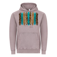 Vintage Zinc glitter turqoise leopard tooled leather background Vintage Hoodie - RanaPortraitStore
