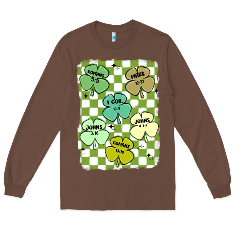 Shamrock Religious Long Sleeve Tee by MaliasSmallBusiness | Teevron