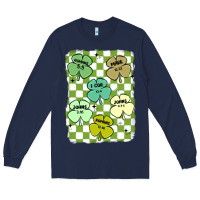 Navy shamrock religious Long Sleeve Tee - MaliasSmallBusiness