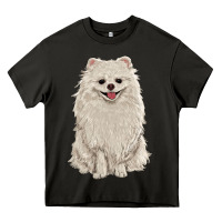 Asphalt white pomeranian Heavy Core Tee - RanaPortraitStore