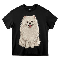 Black white pomeranian Heavy Core Tee - RanaPortraitStore