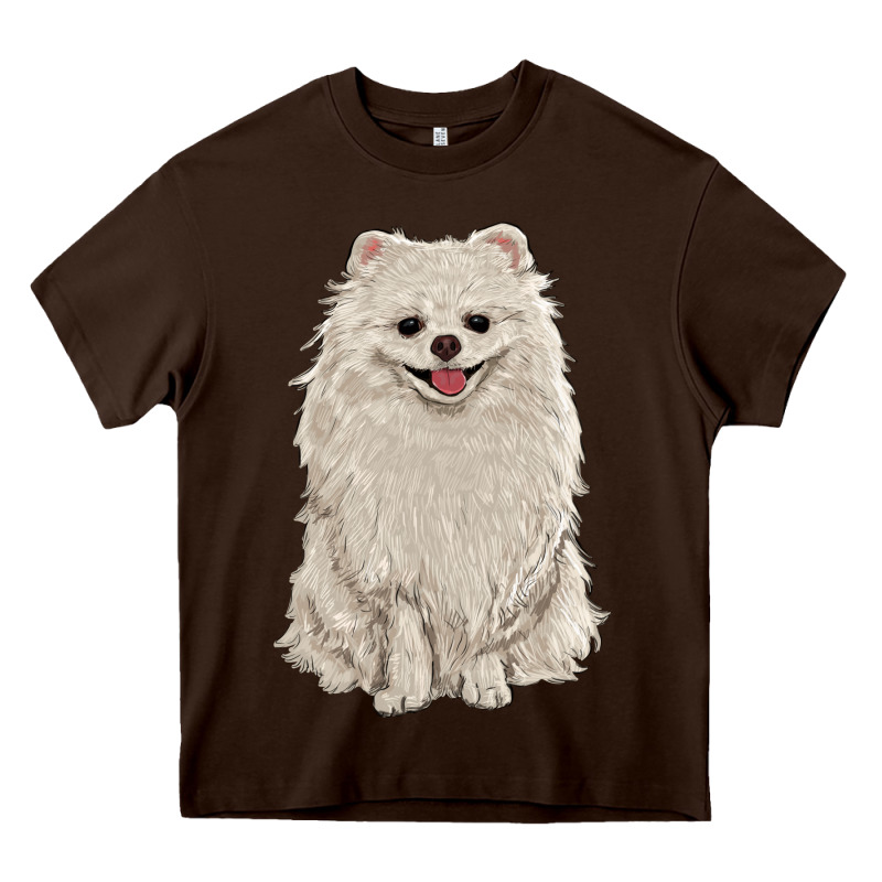 White Pomeranian Heavy Core Tee by RanaPortraitStore | Teevron