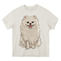 Cream white pomeranian Heavy Core Tee - RanaPortraitStore