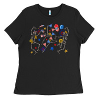 Black fourth of july dancing skeleton Ladies Tee - texasbilliewilder