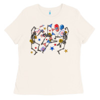 Fourth Of July Dancing Skeleton Ladies Tee | Teevron