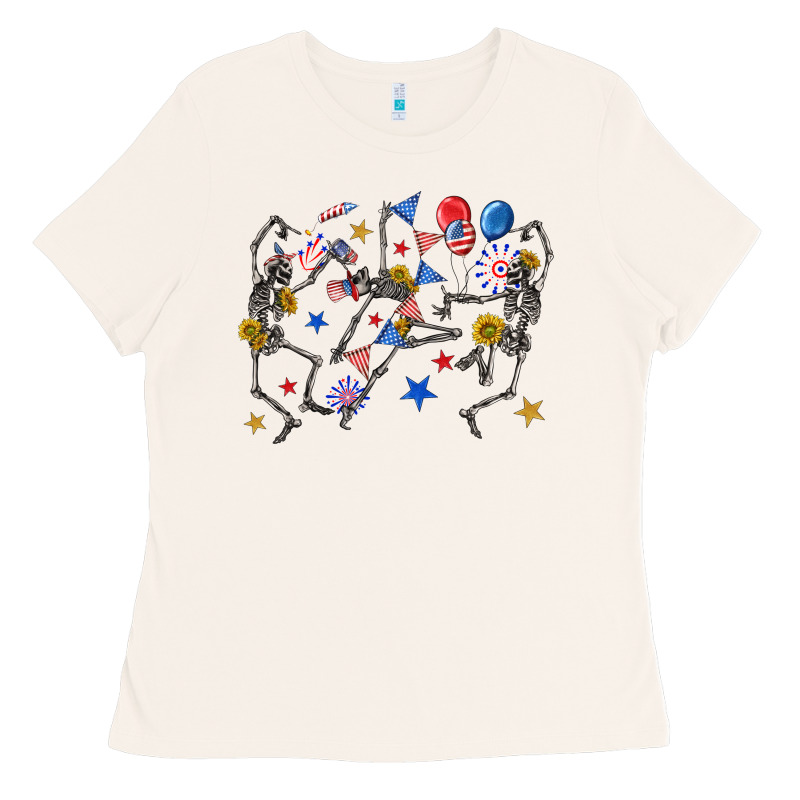 Fourth Of July Dancing Skeleton Ladies Tee by texasbilliewilder | Teevron