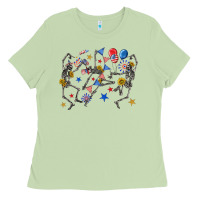Matcha fourth of july dancing skeleton Ladies Tee - texasbilliewilder
