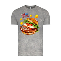 Cloud Rock american flag and hamburger Vintage Tee - AdoDesignShop