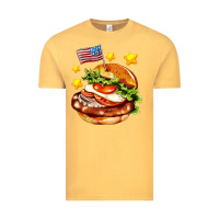 American Flag And Hamburger Vintage Tee | Teevron