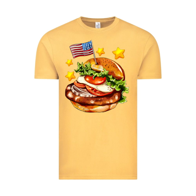 American Flag And Hamburger Vintage Tee by AdoDesignShop | Teevron