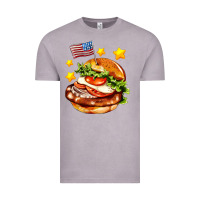 Vintage Zinc american flag and hamburger Vintage Tee - AdoDesignShop