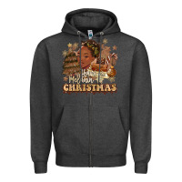 Charcoal Heather have a melanin christmas  black woman Zipper Hoodie - MaliasSmallBusiness