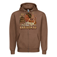 Chestnut have a melanin christmas  black woman Zipper Hoodie - MaliasSmallBusiness