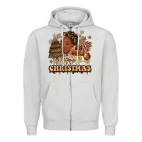 Dove Grey have a melanin christmas  black woman Zipper Hoodie - MaliasSmallBusiness