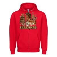 Red have a melanin christmas  black woman Zipper Hoodie - MaliasSmallBusiness