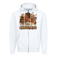 White have a melanin christmas  black woman Zipper Hoodie - MaliasSmallBusiness