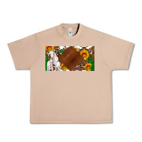 Burro baby goats and sunflower and cactus with cowhide license plate Urban Heavy Tee - Artiststas