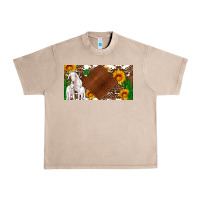 French Oak baby goats and sunflower and cactus with cowhide license plate Urban Heavy Tee - Artiststas
