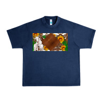 Navy baby goats and sunflower and cactus with cowhide license plate Urban Heavy Tee - Artiststas