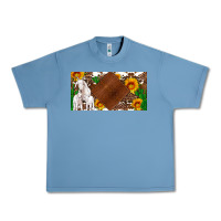 Pebble Blue baby goats and sunflower and cactus with cowhide license plate Urban Heavy Tee - Artiststas