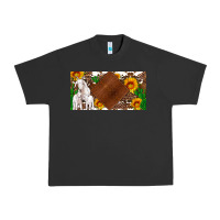 Pigment Black baby goats and sunflower and cactus with cowhide license plate Urban Heavy Tee - Artiststas