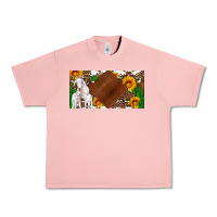 Salmon baby goats and sunflower and cactus with cowhide license plate Urban Heavy Tee - Artiststas