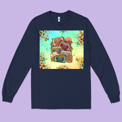Country Cassette Tapes Long Sleeve Tee Designed By Maliassmallbusiness