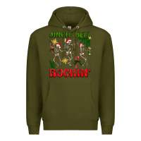 Army Green Jingle bell rockin' Premium Hoodie - NancyCooperArtShop