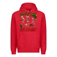 Red Jingle bell rockin' Premium Hoodie - NancyCooperArtShop