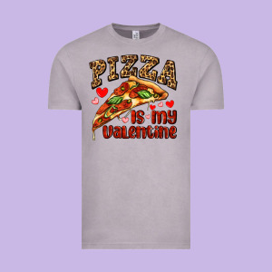 Pizza Is My Valentine Vintage Tee Designed By Adodesignshop