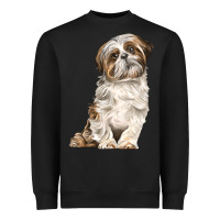 Black Shih Tzu Dog Heavyweight Sweatshirt - LillyAllenDesigns