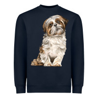 Navy Shih Tzu Dog Heavyweight Sweatshirt - LillyAllenDesigns
