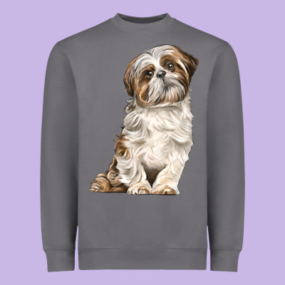Shih Tzu Dog Heavyweight Sweatshirt Designed By Lillyallendesigns