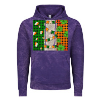 Cloud Purple irish flag with shamrocks and heart Vintage Hoodie - AdoDesignShop