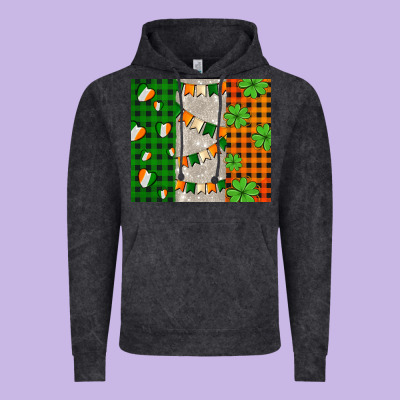 Irish Flag With Shamrocks And Heart Vintage Hoodie Designed By Adodesignshop