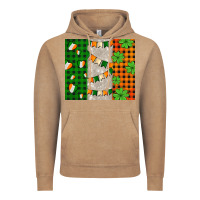 Vintage Coffee irish flag with shamrocks and heart Vintage Hoodie - AdoDesignShop