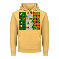 Vintage Mustard irish flag with shamrocks and heart Vintage Hoodie - AdoDesignShop
