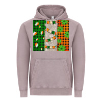 Vintage Zinc irish flag with shamrocks and heart Vintage Hoodie - AdoDesignShop