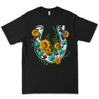 Black cowhide sunflower horseshoe Premium Tee - Zillion Design Studio
