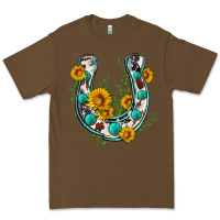 Cacao cowhide sunflower horseshoe Premium Tee - Zillion Design Studio