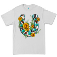 Dove Grey cowhide sunflower horseshoe Premium Tee - Zillion Design Studio