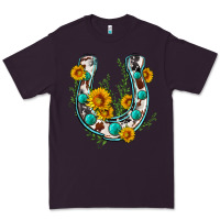 Plum cowhide sunflower horseshoe Premium Tee - Zillion Design Studio