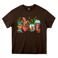 Chocolate Brown cowgirl coffee cups Heavy Core Tee - Zillion Design Studio