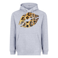 Heather Grey Leopard Lips Heavyweight Hoodie - Bettercallsaul