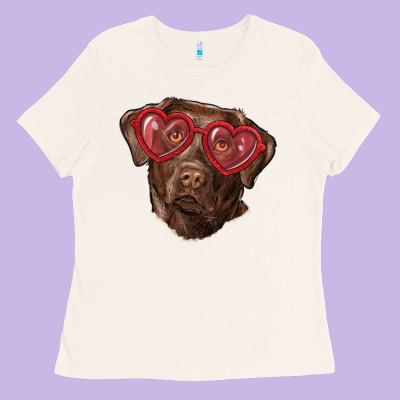 Labrador Retriever With Love Glass Ladies Tee Designed By Ranaportraitstore