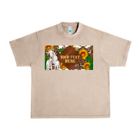 French Oak (preview)baby goats and sunflower and cactus with cowhide license plat Urban Heavy Tee - Artiststas