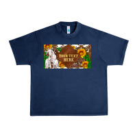 Navy (preview)baby goats and sunflower and cactus with cowhide license plat Urban Heavy Tee - Artiststas
