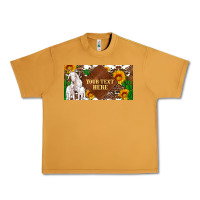 Peanut Butter (preview)baby goats and sunflower and cactus with cowhide license plat Urban Heavy Tee - Artiststas